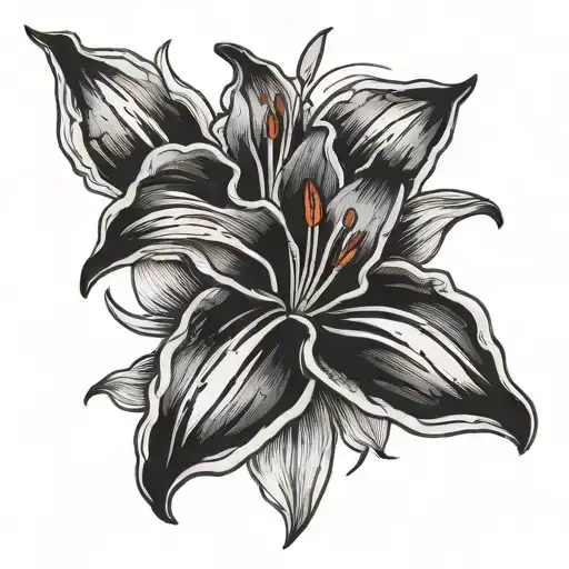 Sonder Word And Red Lily Flower Growing