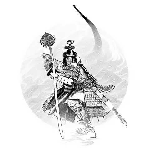 A Samurai Warrior Holding A Celica Car Key As A Symbol Of Honor And Power