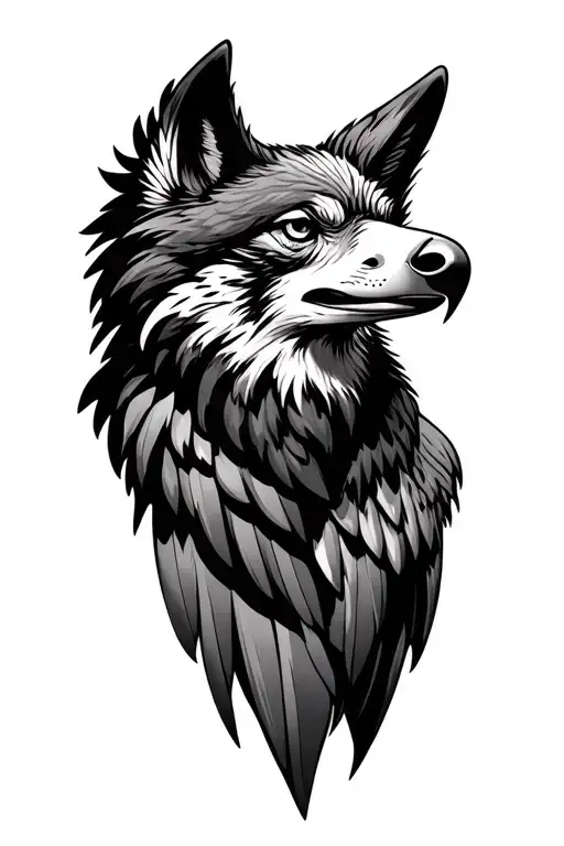 Wolf And Eagle Wing