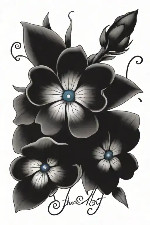 Forget Me Not Flowers With Name And Date