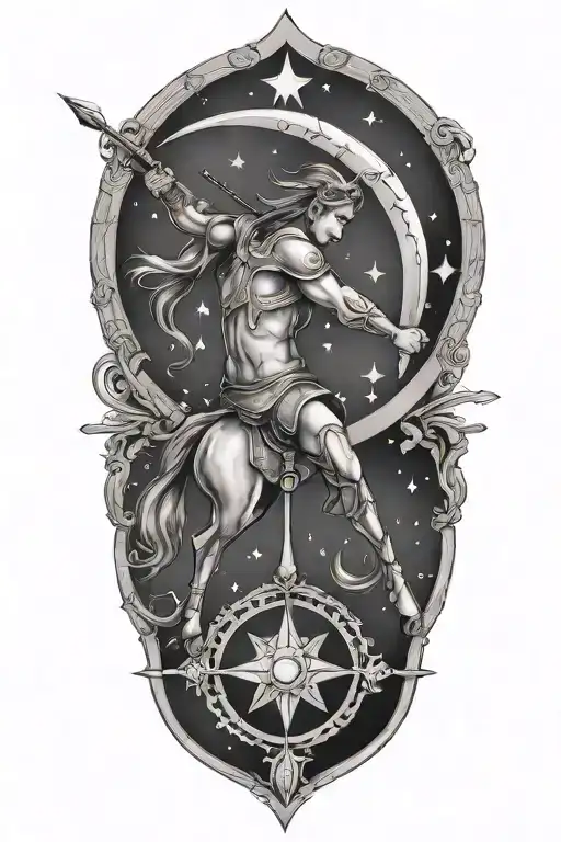 Sagittarius Tattoo Design Featuring Iconic Symbols