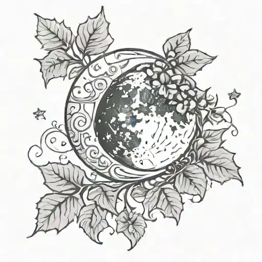 Moon With Ivy Hanging Off