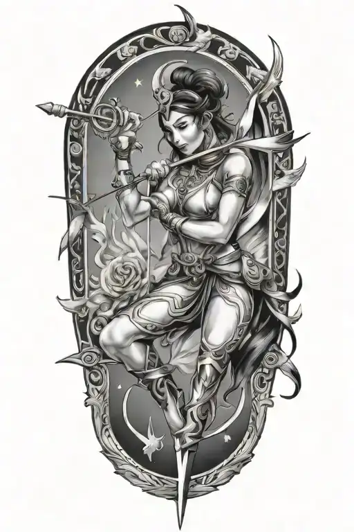 Sagittarius Tattoo Design Combining Elements