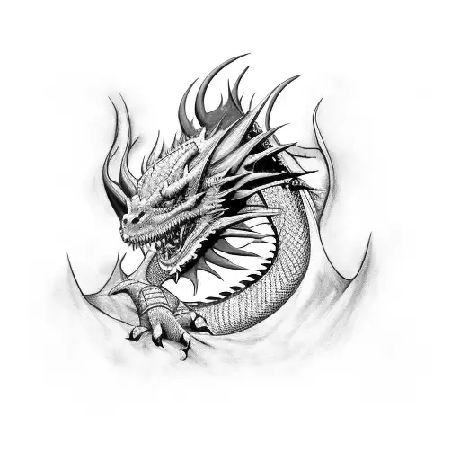 Dragon With A Theme Of Death And Pain