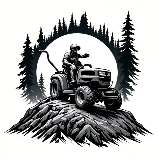 Mower On A Mountain Of Skull