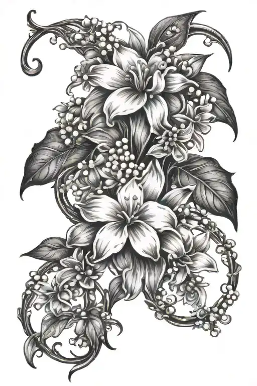 Daisy And Lily Of The Valley Intertwined