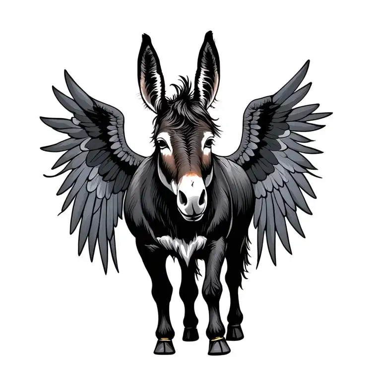 Donkey With Wings Spread