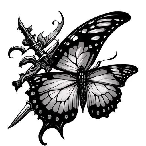 Dagger And Butterfly As The Hilt
