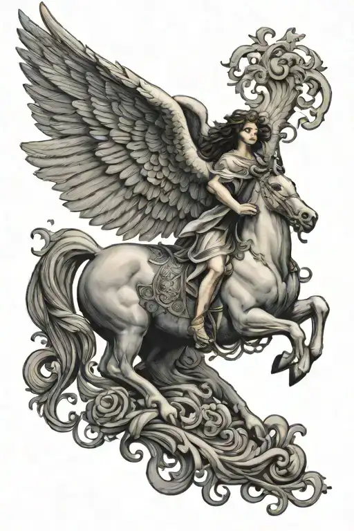 Falllen Angel Greek Myth Featuring Pegasus