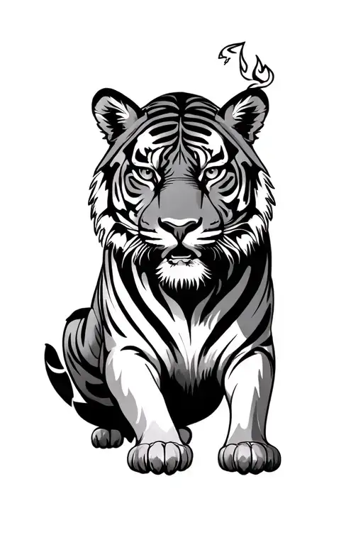 Tiger With Torch Held