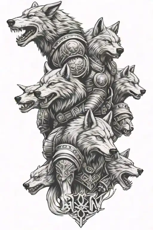 Warhammer 40K Space Wolfs With Viking Background