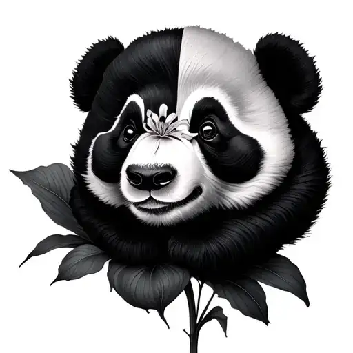 Half Panda Half Sweet Pea Flower
