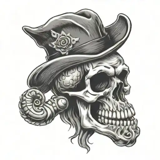 Western Skull Smoking Pipe