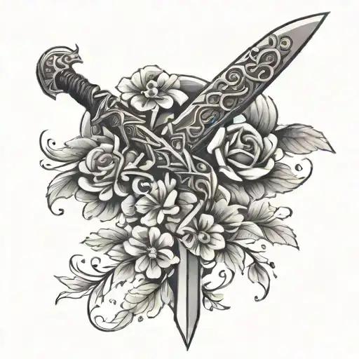 Sword Wrapped In Vibes With Flowers
