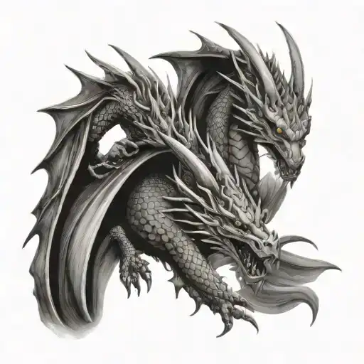 Matching Black And White Dragon