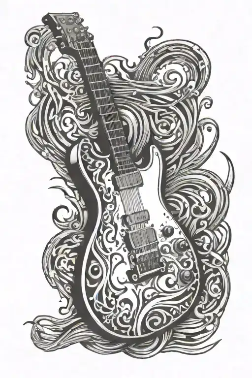 Electric Guitar With A Knife As The Handle