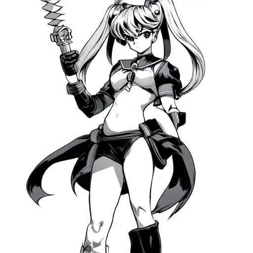 Sailor Moon In A Sucker Punch Outfit Inspired Holding Kitana