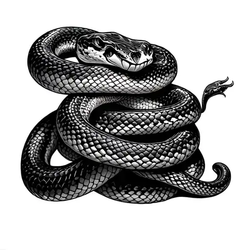 Snake Wrapped Around Arm With Leapord Skin