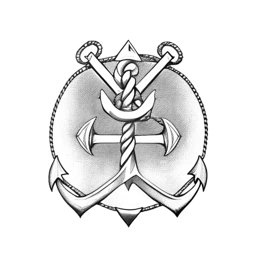 Anchor With Rope Chaped Like The Letter S
