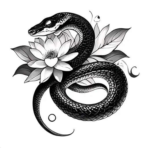 Feminine Snake And Lotus