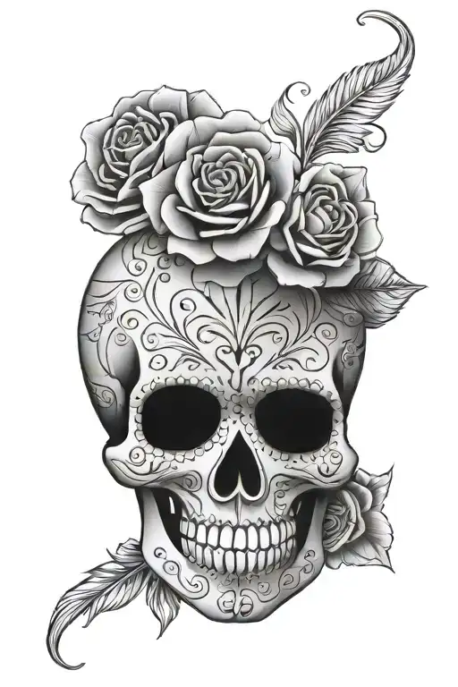 Sugar Skull With Top Of Head Opened