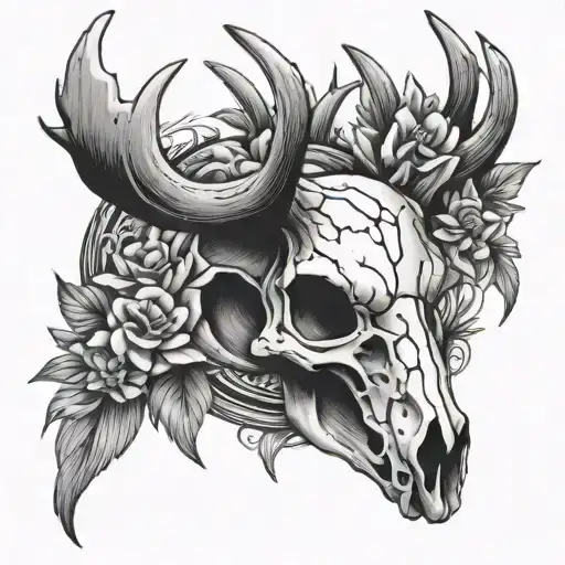 Deer Skull Surrounded