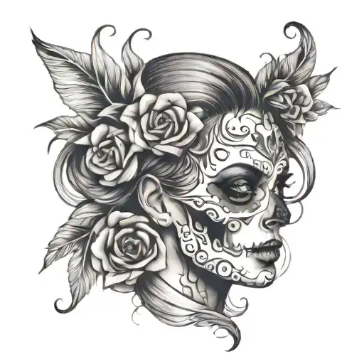 Half Skull Half Beauty Women Face