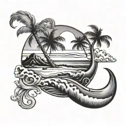 A Shaka With A Beach Scene Inside