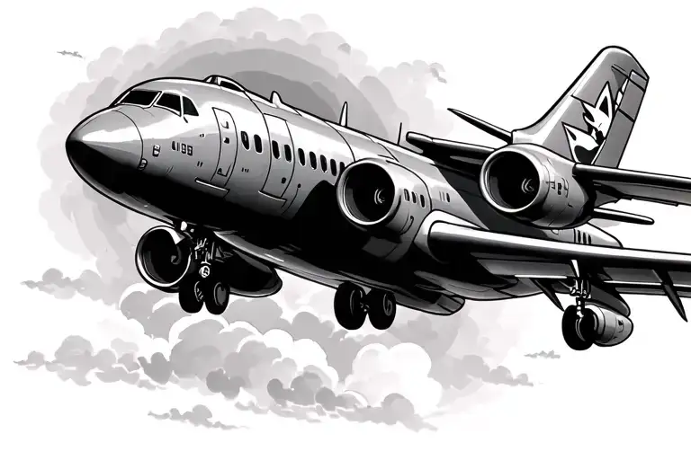 Airplane Flying In The Sky