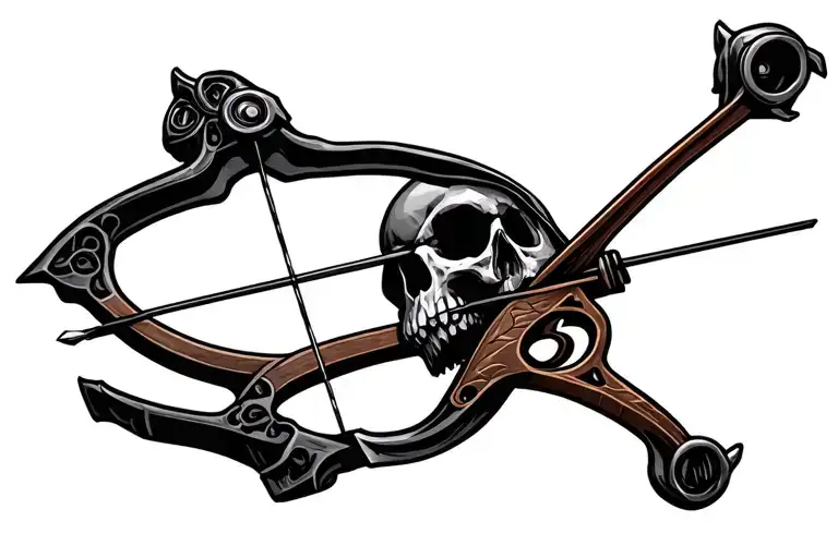 Compound Bow And Skull And Broadhead