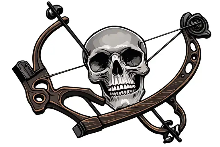 Compound Bow And Skull