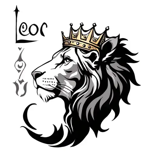 Leo Zodiac Symbol With King Crown