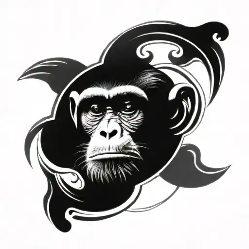 Simple Monkey Head In Circle