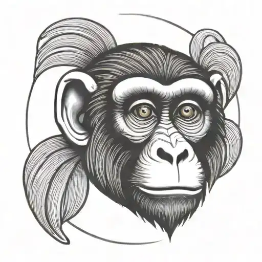 Simple Monkey Head In Circle