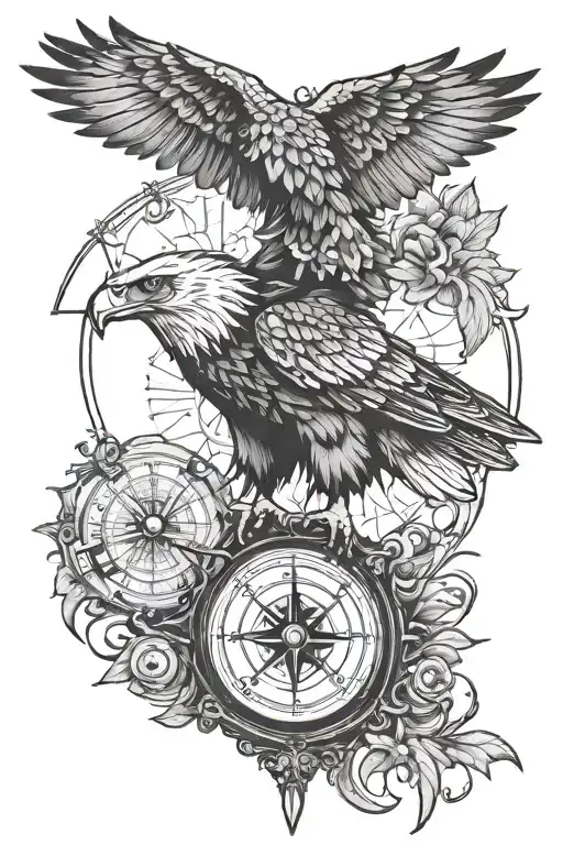 Eagle Hand Tree Compass Motorcycle