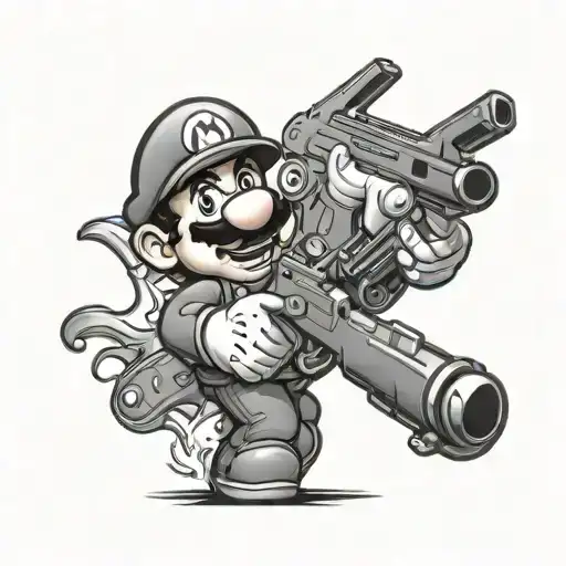 Mario Holding Ak 47