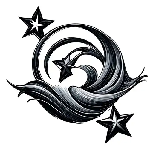 Elegant Small Star And Wave