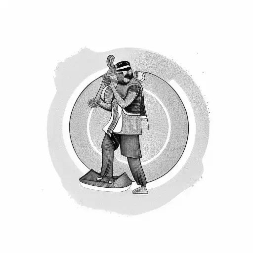 A Ghalyaan Seller Playing Music On A Vinyl Record In Black-grey Style