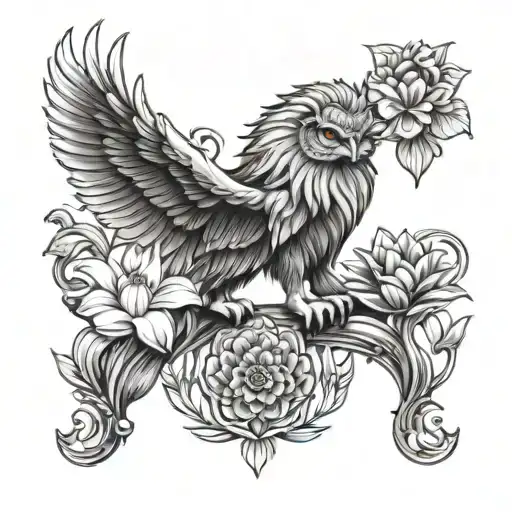 Scales Lion Owl Lotus