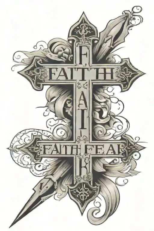 A Cross Made Out Of The Words Faith Over Fear