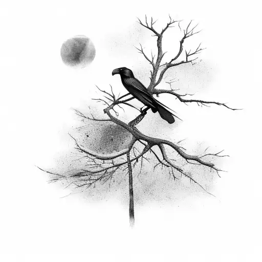 A Crow On A Tree Branch