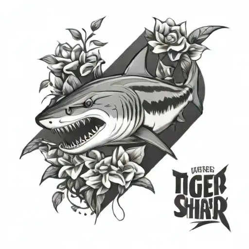 Tiger Shark And Flowers