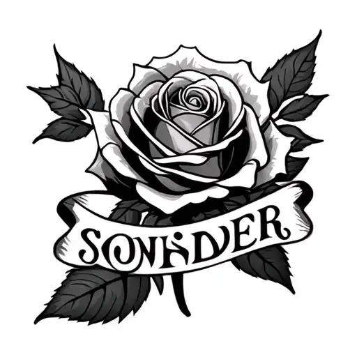 Rose With The Word Sonder Under It