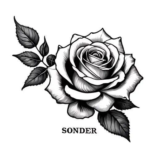 Rose With The Word Sonder Under It