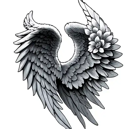A Angel Wing With A Memorial Piece