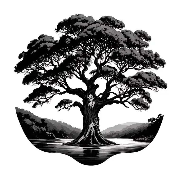 Australin River Red Gum Tree With Humanistic Features