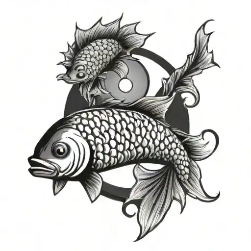 Fish Ying Yang Symbol Made