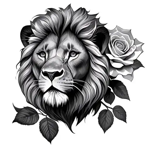 Lion And Rose