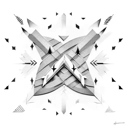 3 Cresents Arrow Background Blue Stripe