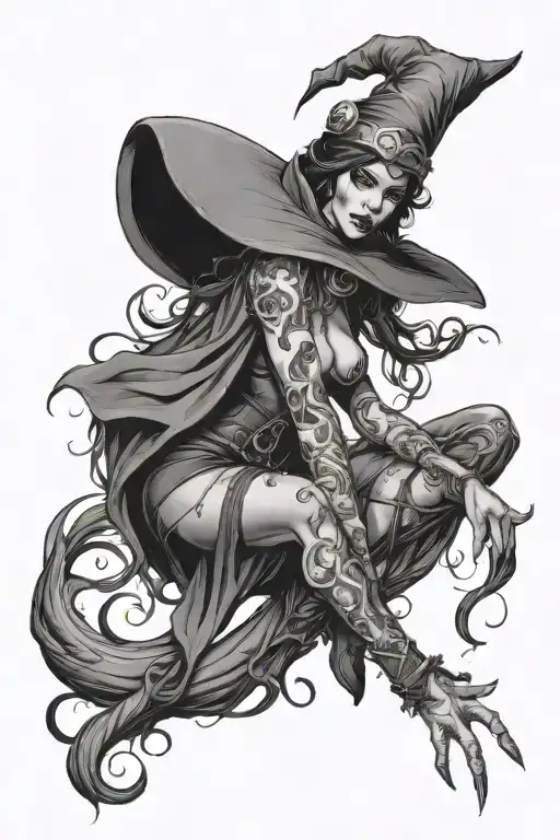 Sexy Witch Woman Posing